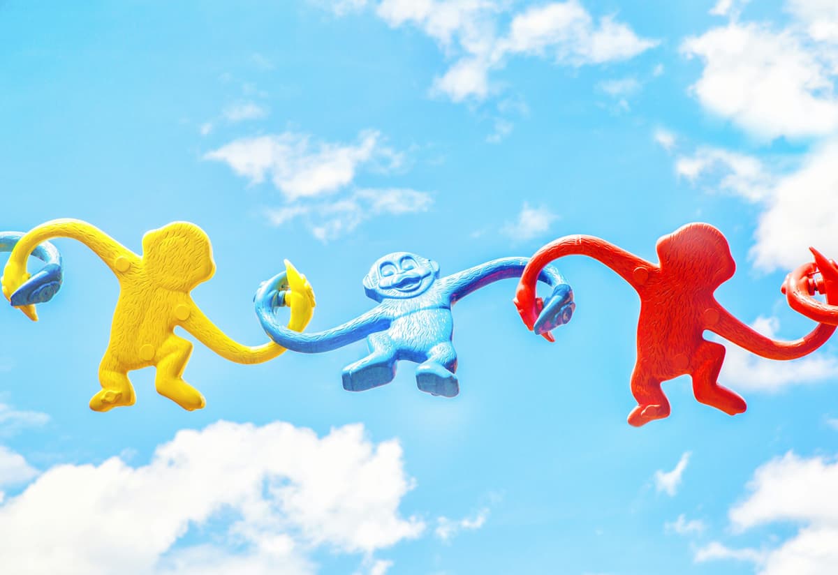 Monkey toys in the sky